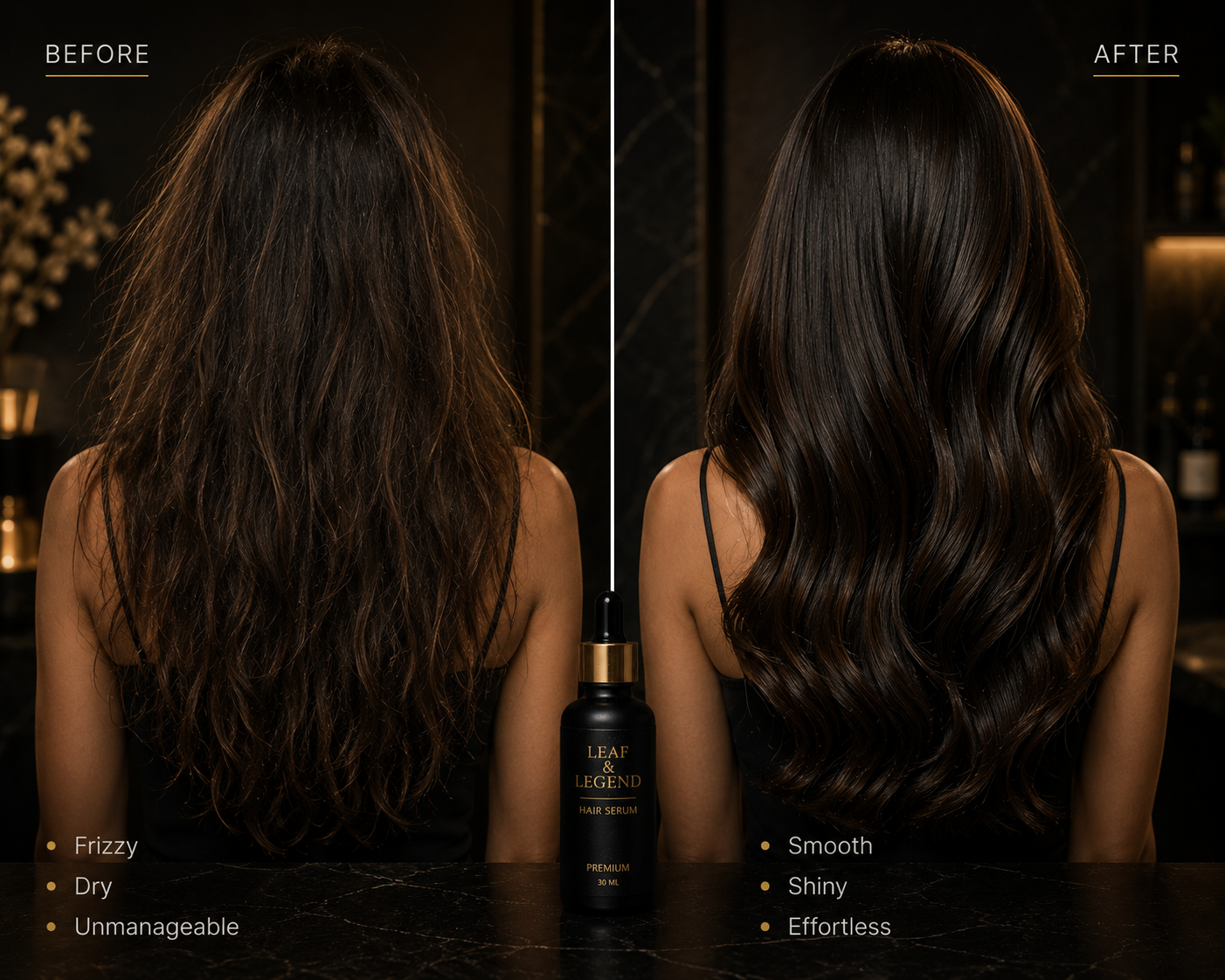 Leaf & Legend Premium Hair Serum – Anti Frizz, Heat protection & Daily Control 30 ml